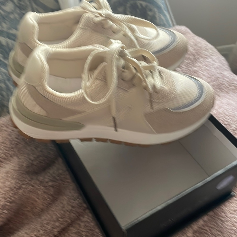 Cream colored sneakers
